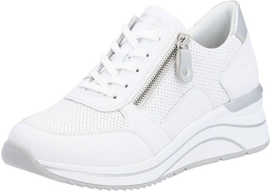 Remonte Sneakers met sleehak vrijetijdsschoen lage schoen veterschoen met schachtversteviging