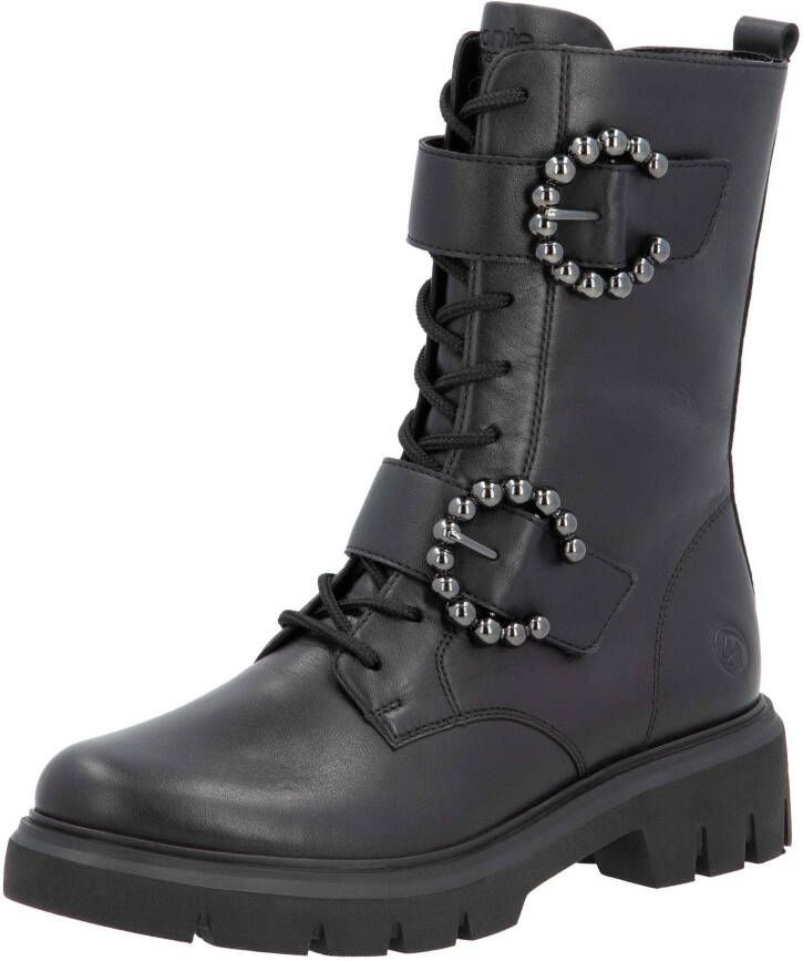 Remonte Veterlaarsjes blokhak herfstmode veterschoenen met binnenrits