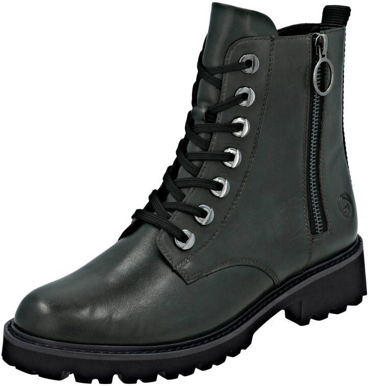Remonte Veterlaarsjes blokhak laarsjes veterschoenen flats in used look