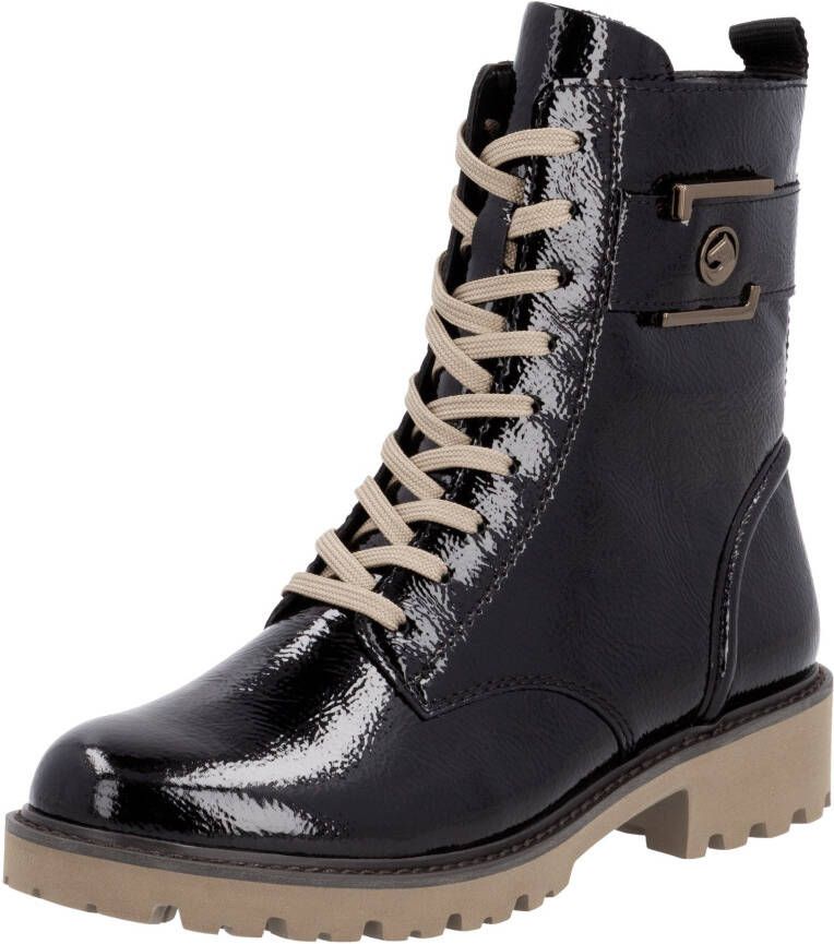 Remonte Veterlaarsjes Elisabeth Hurley-Collection blokhak veterschoen met praktische binnenrits