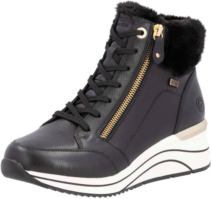 Remonte Winterlaarsjes sleehak veterschoenen met waterafstotende tex-membraan