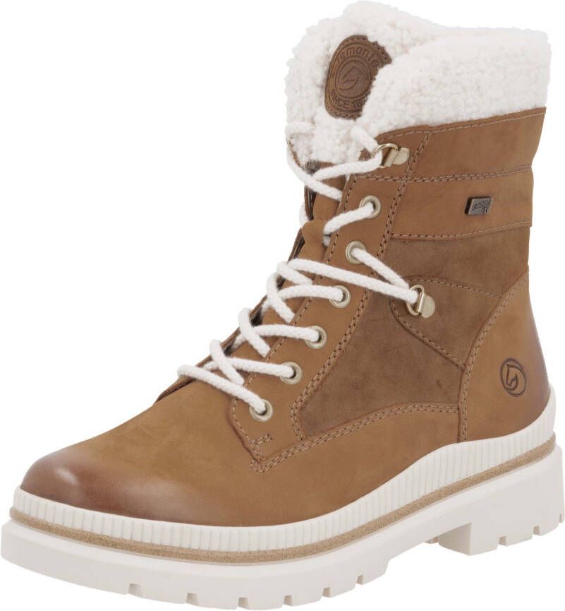 Remonte Winterlaarzen blokhak veterschoenen outdoorschoen met teddyvoering-beslag