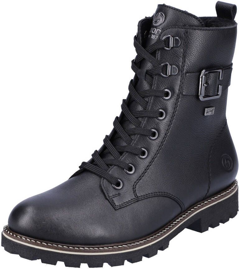 Remonte Winterlaarzen blokhak veterschoenen outdoorschoen met decoratieve gesp