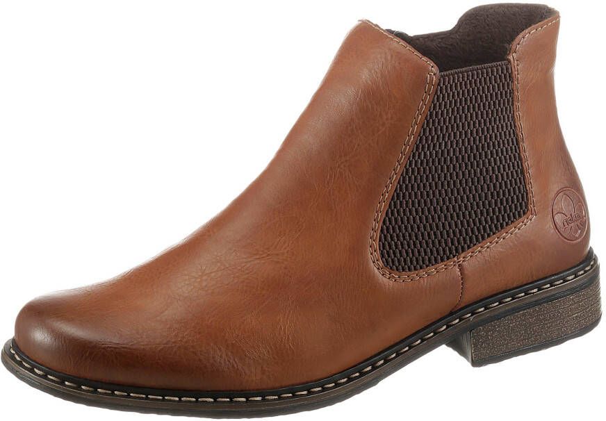 Rieker Chelsea-boots enkellaarsjes boots blokhak in klassieke uitstraling