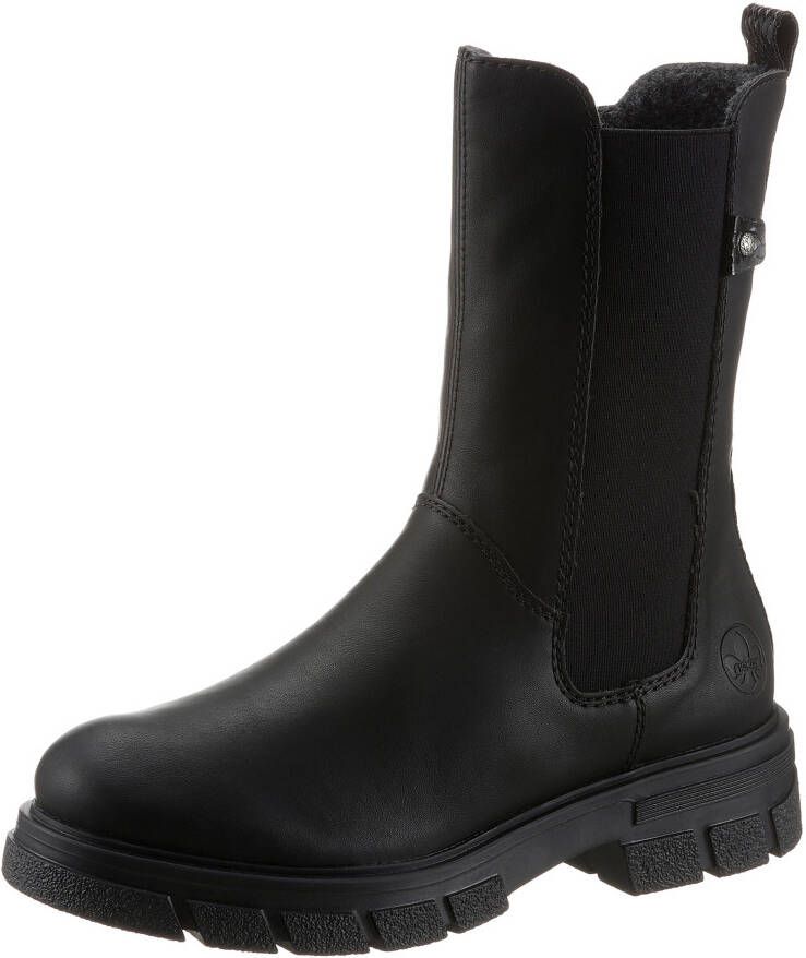 Rieker Chelsea-boots enkellaarsjes blokhak laarzen met brede stretch inzet