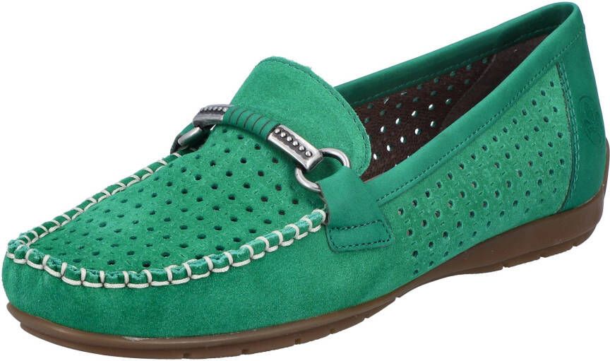 Rieker Instappers moccasin loafer zomerschoen met siernaad