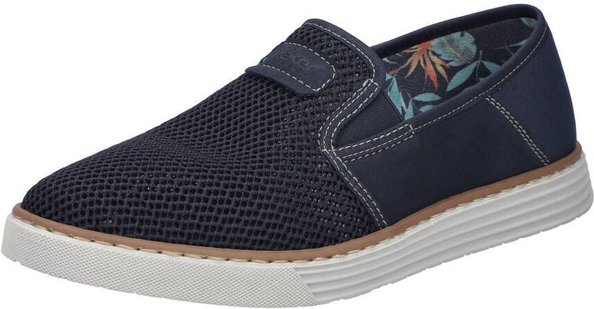 Rieker Instappers Espadrilles zomerschoen met contrasterende decoratieve stiksels