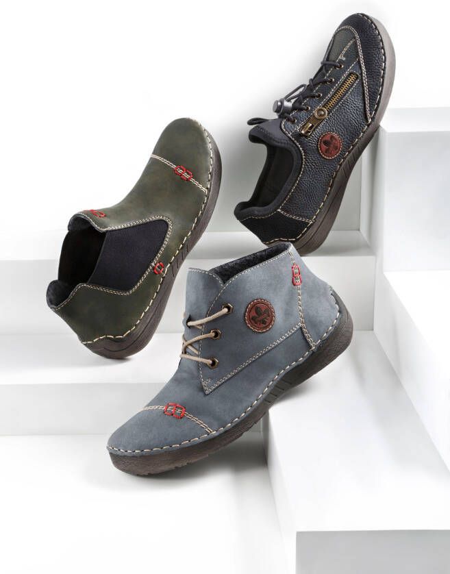 Rieker Instapper met sierrits Donkerblauw