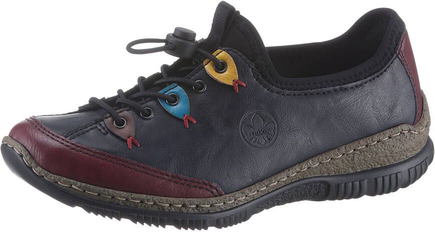Rieker damesschoenen lage instappers N3271-35 blauw combi - Foto 4