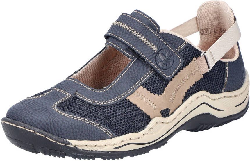 Rieker Klittenbandschoenen instapschoen slip-on sneaker met contrasterende sierstiksels