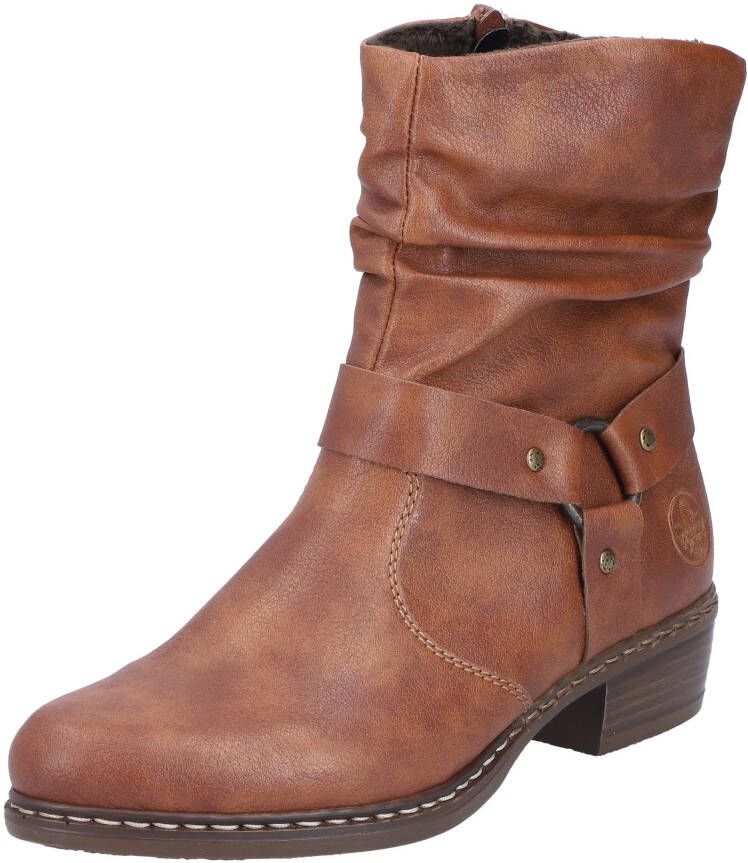 Rieker Laarsjes cowboylaarzen western-enkellaars hakken met decoratieve riem