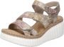 Rieker Metallic Plateau Sandaal met Print Multicolor Dames - Thumbnail 4