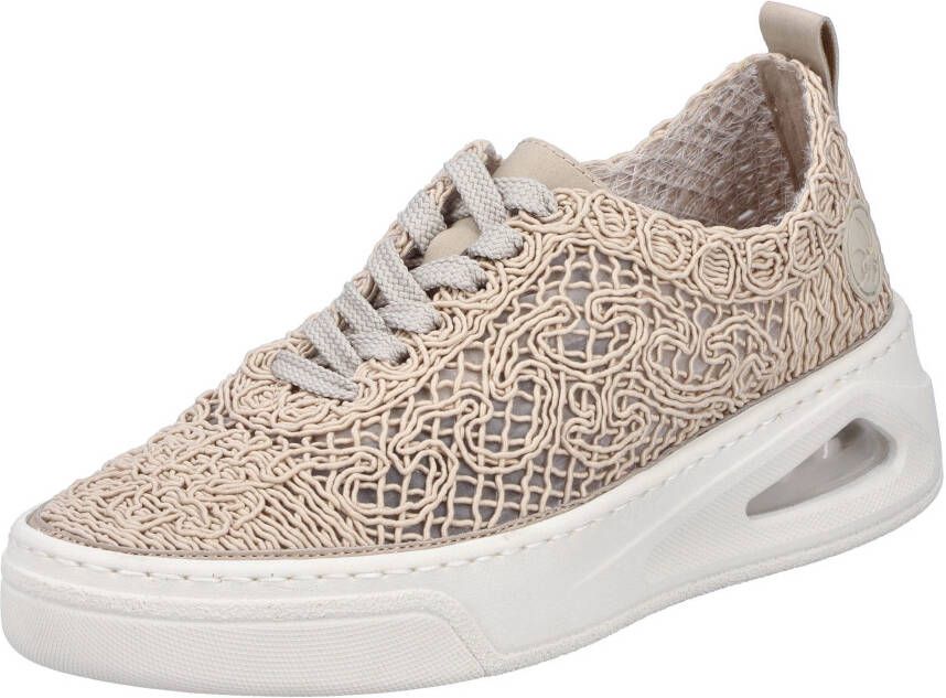Rieker Plateausneakers veterschoen lage schoen in zomerse macramé-look