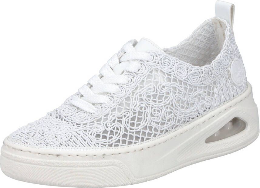 Rieker Plateausneakers veterschoen lage schoen in zomerse macramé-look