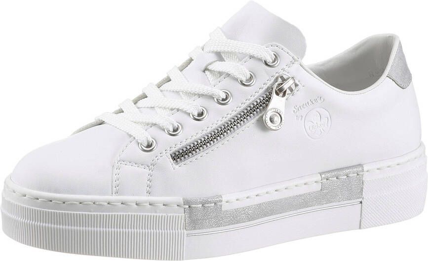 Rieker Plateausneakers met decoratieve rits aan de zijkant vrijetijdsschoen lage schoen veterschoen - Foto 1
