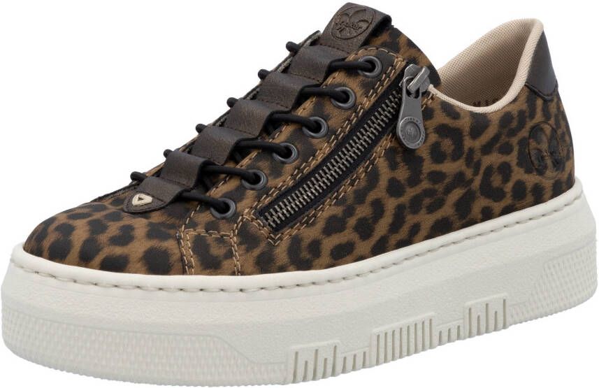 Rieker Plateausneakers Sneaker slip-on sneaker slipper met schachtvoering