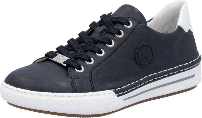 Rieker Plateausneakers veterschoenen lage schoen vrijetijdsschoen met witte randnaad