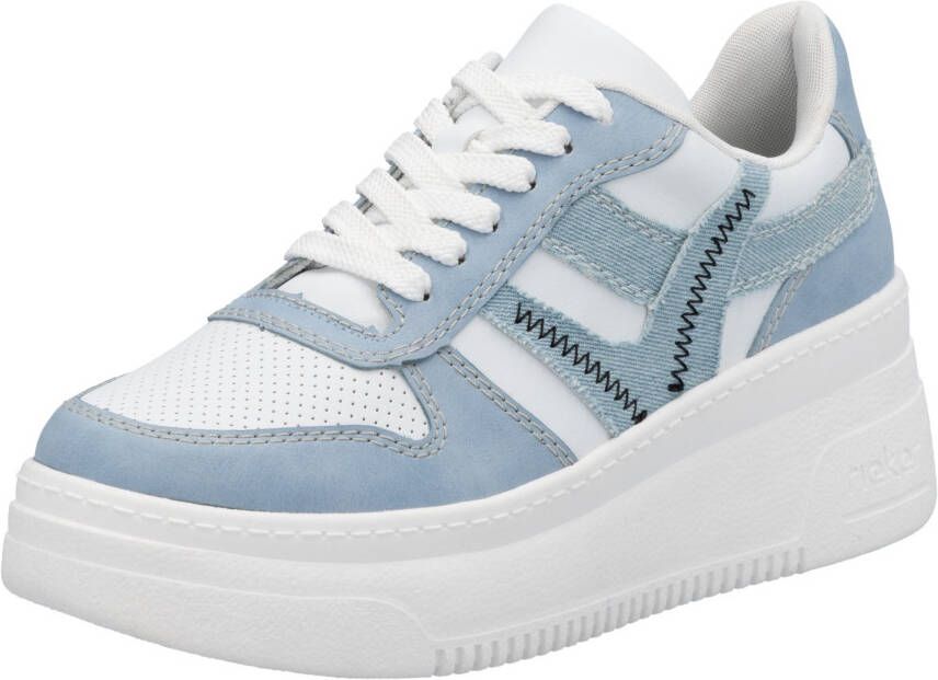 Rieker Plateausneakers vrijetijdsschoen lage schoen veterschoen met gepolsterde schacht