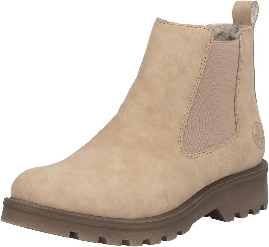 Rieker Chelsea-boots instappers enkellaars blokhak met knusse warme voering