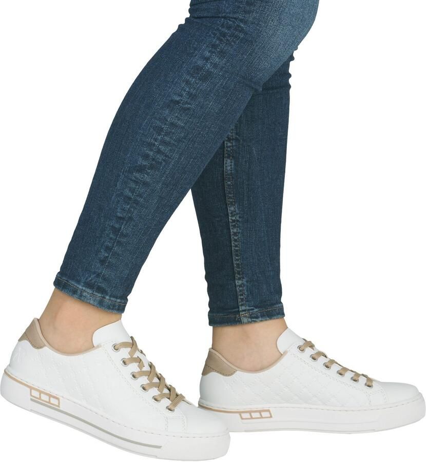 Rieker Plateausneakers harmonieuze contrastdetails vrijetijdsschoen lage schoen veterschoen - Foto 3