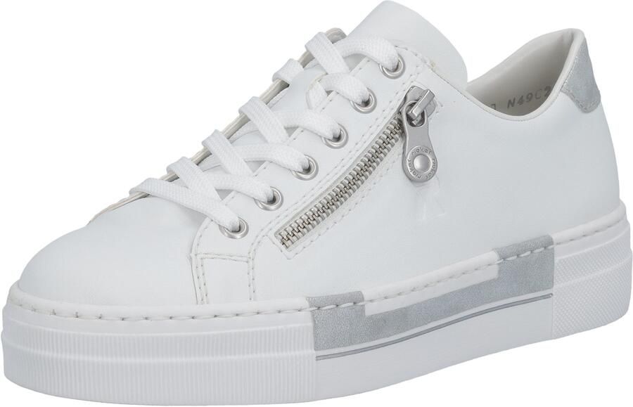 Rieker Plateausneakers met decoratieve rits aan de zijkant vrijetijdsschoen lage schoen veterschoen - Foto 5