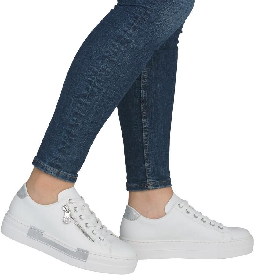 Rieker Plateausneakers met decoratieve rits aan de zijkant vrijetijdsschoen lage schoen veterschoen - Foto 2
