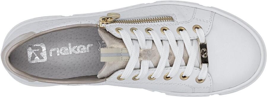 Rieker Plateausneakers met goudkleurige details vrijetijdsschoen lage schoen veterschoen - Foto 14