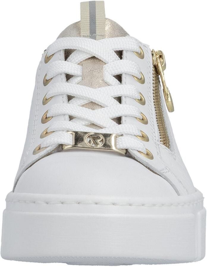 Rieker Plateausneakers met goudkleurige details vrijetijdsschoen lage schoen veterschoen - Foto 8