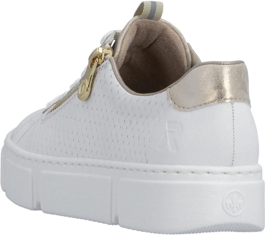 Rieker Plateausneakers met goudkleurige details vrijetijdsschoen lage schoen veterschoen - Foto 7