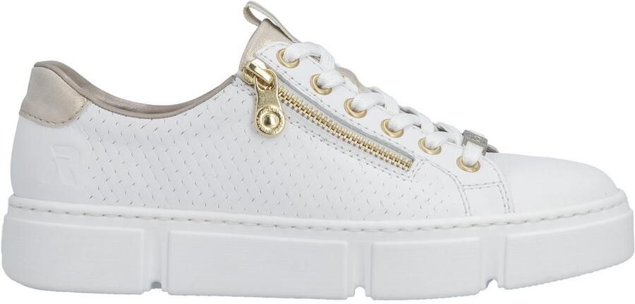 Rieker Plateausneakers met goudkleurige details vrijetijdsschoen lage schoen veterschoen - Foto 10