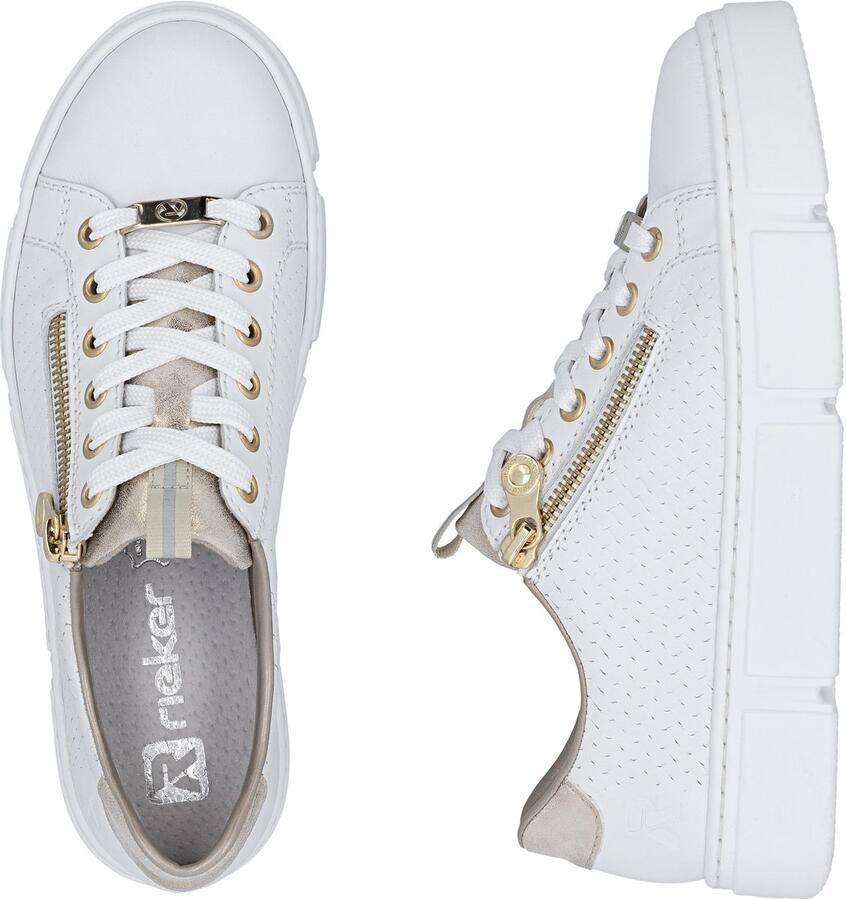 Rieker Plateausneakers met goudkleurige details vrijetijdsschoen lage schoen veterschoen - Foto 5