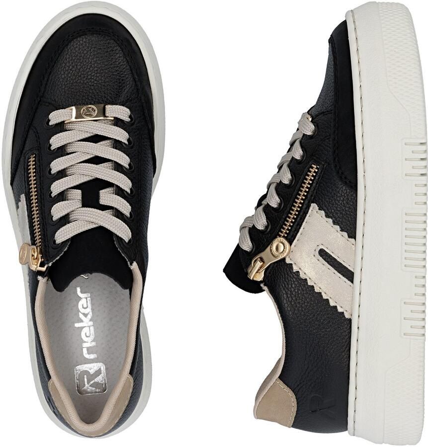 Rieker Plateausneakers veterschoenen lage schoen vrijetijdsschoen met zijrits