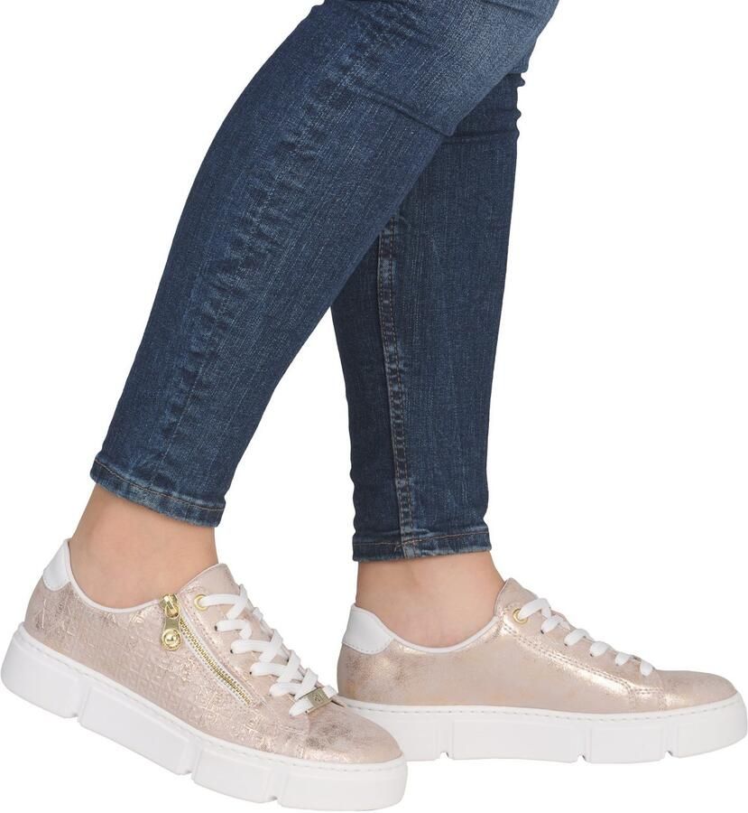 Rieker Plateausneakers vrijetijdsschoen lage schoen veterschoen met rits - Foto 2