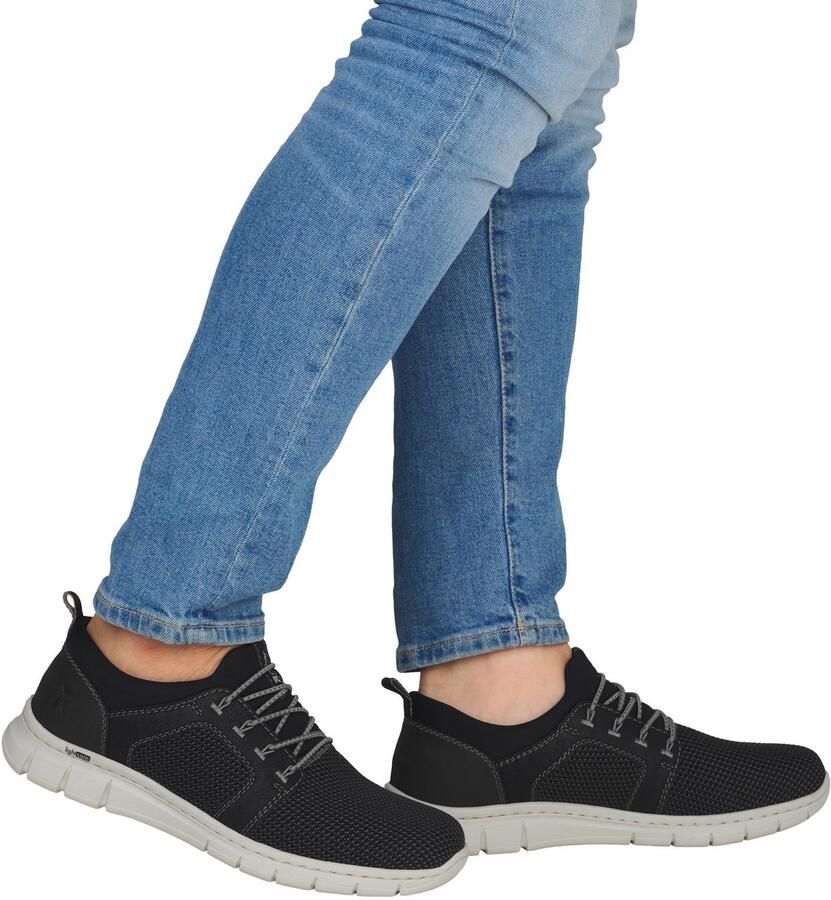 Rieker Slip-on sneakers Instapper halfhoge schoen vrijetijdsschoen met elastiek om in te stappen