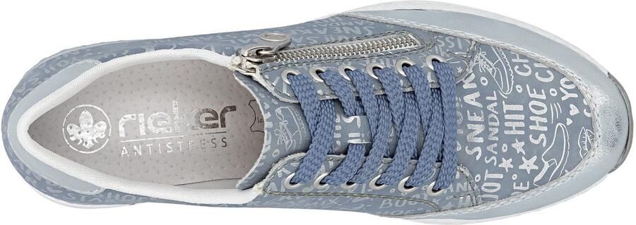 Rieker Sneakers bedrukt met letters vrijetijdsschoen lage schoen veterschoen - Foto 9