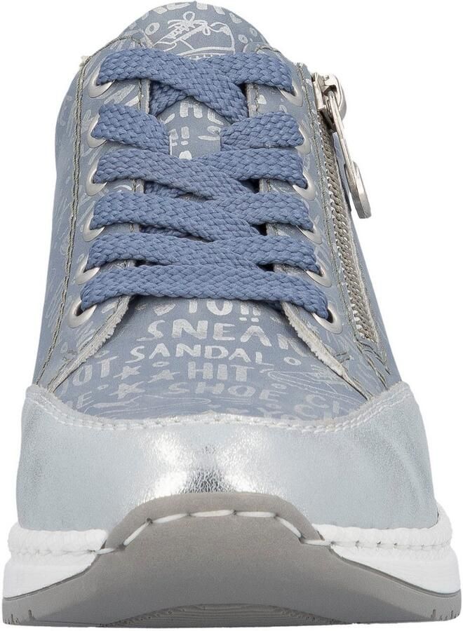 Rieker Sneakers bedrukt met letters vrijetijdsschoen lage schoen veterschoen - Foto 5