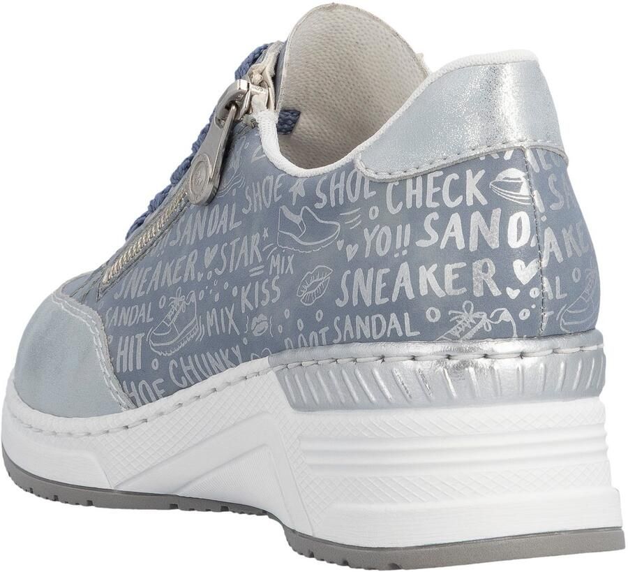 Rieker Sneakers bedrukt met letters vrijetijdsschoen lage schoen veterschoen - Foto 4