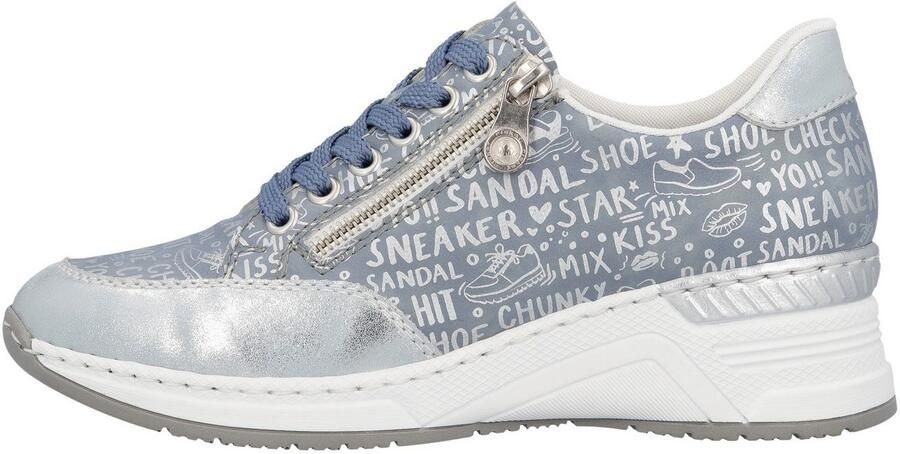 Rieker Sneakers bedrukt met letters vrijetijdsschoen lage schoen veterschoen - Foto 6