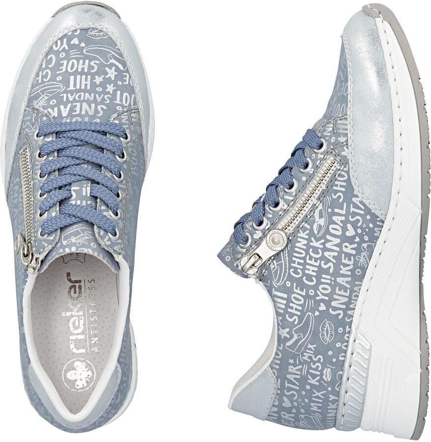 Rieker Sneakers bedrukt met letters vrijetijdsschoen lage schoen veterschoen - Foto 2