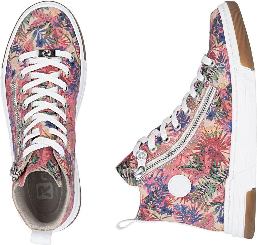 Rieker Sneakers High top sneaker Vrijetijdsschoen veterschoen met plateauzool - Foto 2