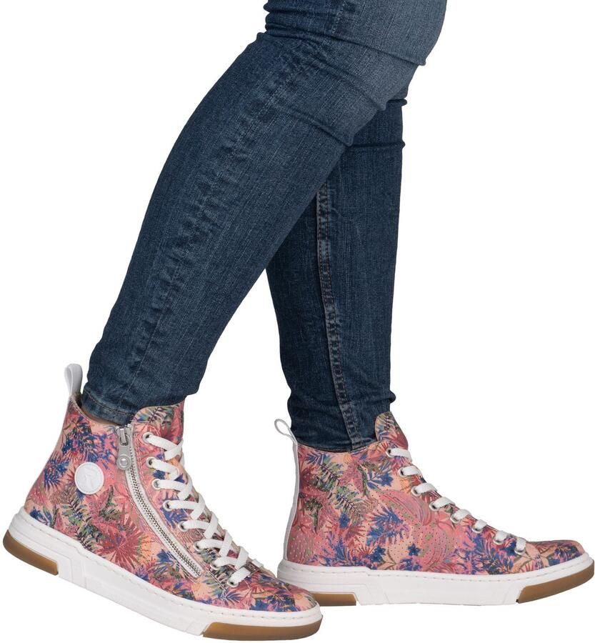 Rieker Sneakers High top sneaker Vrijetijdsschoen veterschoen met plateauzool - Foto 4