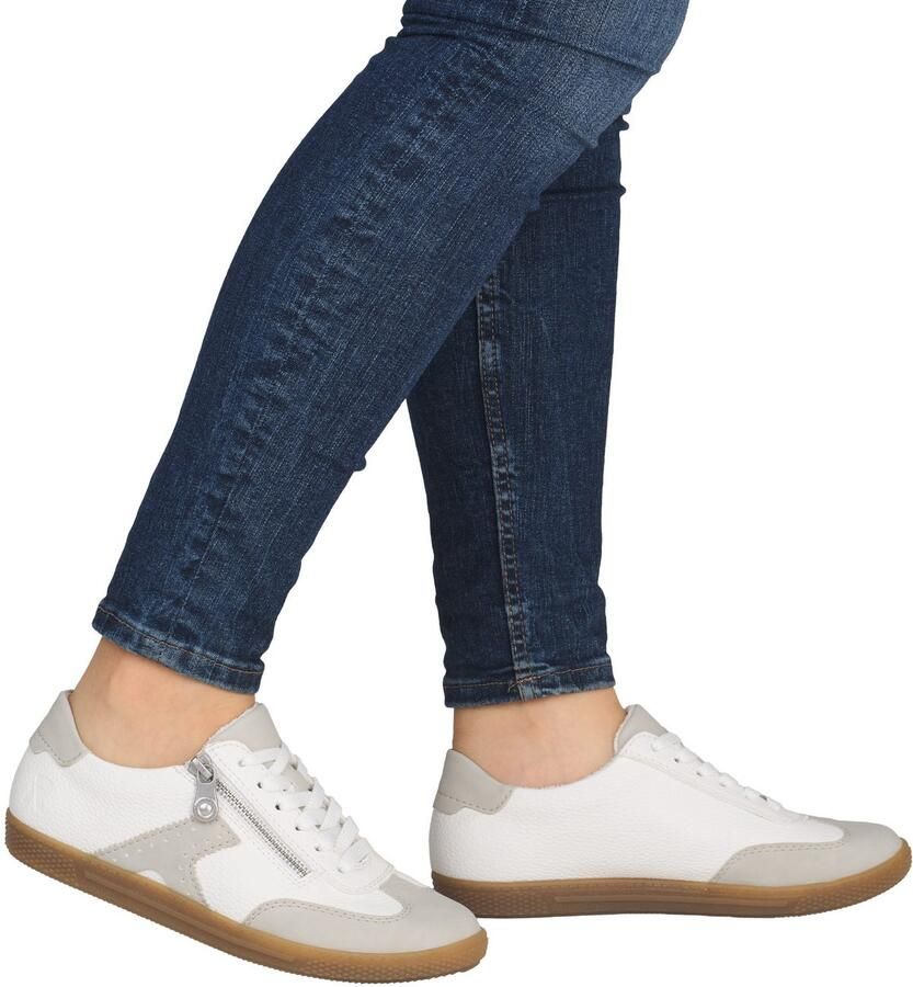 Rieker Sneakers lage schoen vrijetijdsschoen veterschoen met ritssluiting - Foto 2