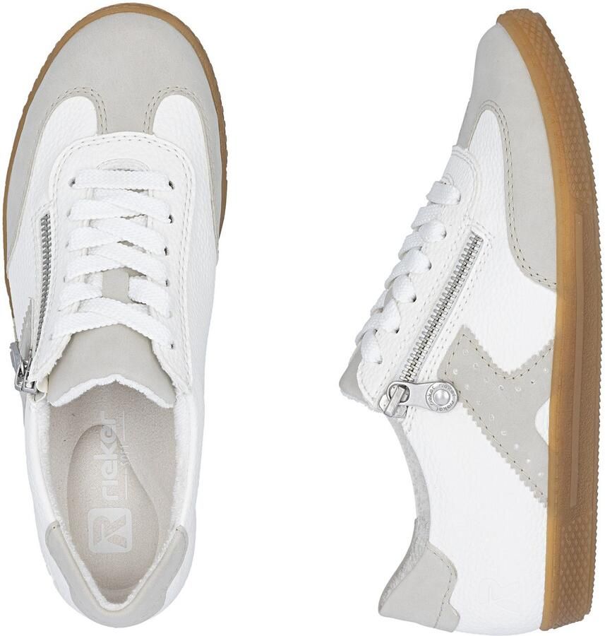 Rieker Sneakers lage schoen vrijetijdsschoen veterschoen met ritssluiting