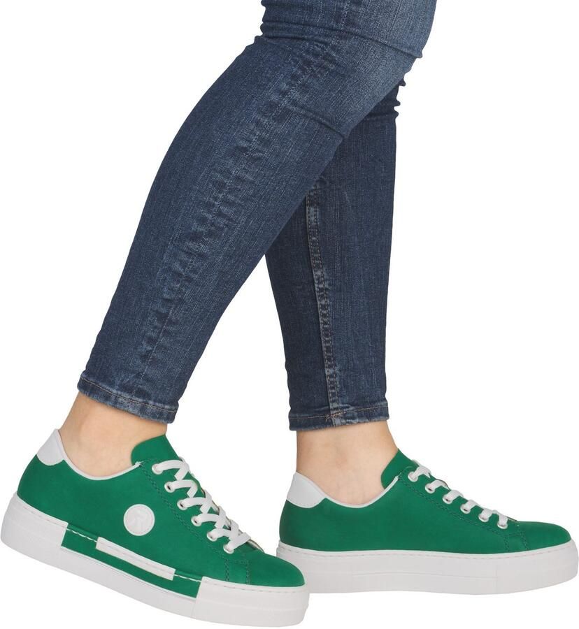 Rieker Sneakers vrijetijdsschoen lage schoen veterschoen met plateauzool - Foto 4
