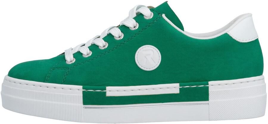 Rieker Sneakers vrijetijdsschoen lage schoen veterschoen met plateauzool - Foto 8