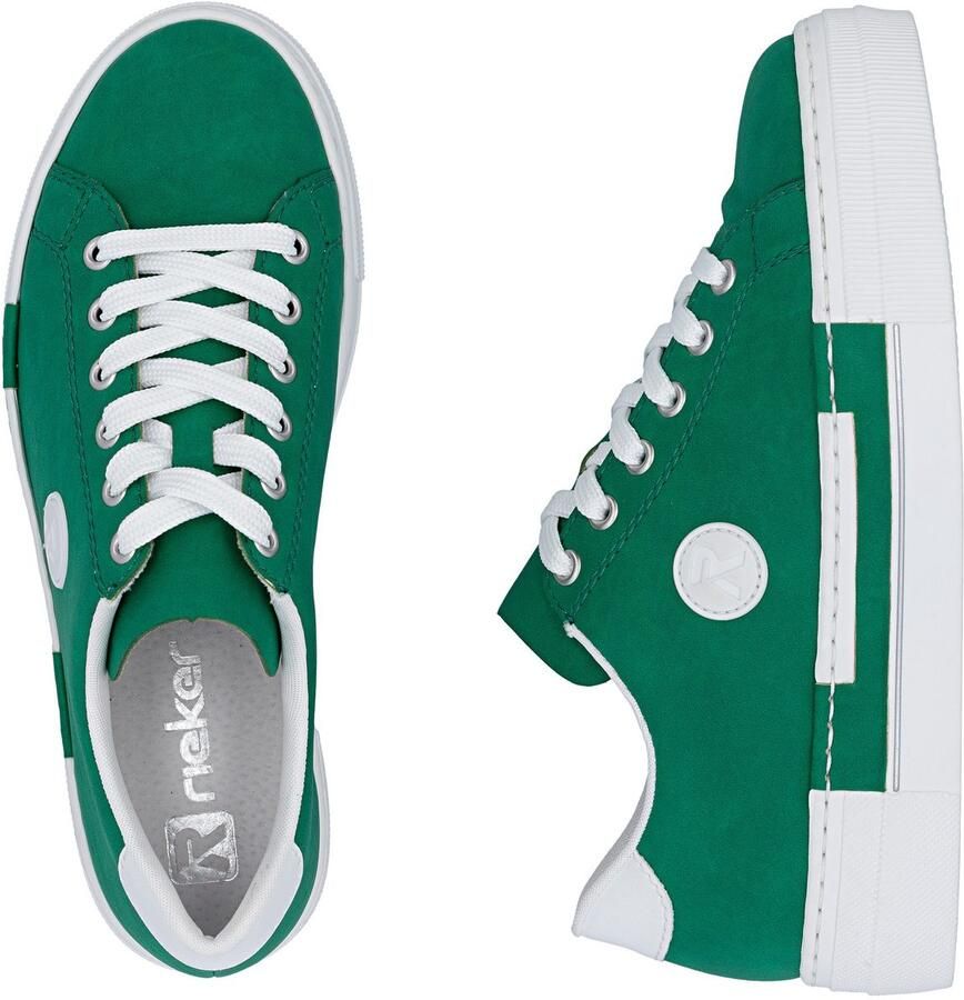 Rieker Sneakers vrijetijdsschoen lage schoen veterschoen met plateauzool - Foto 3