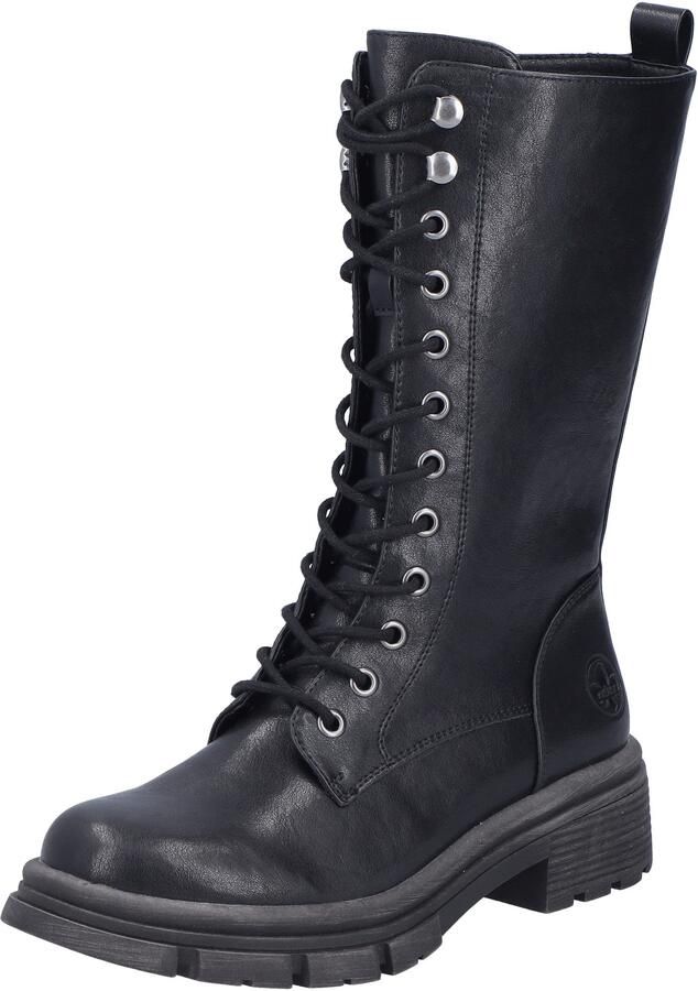 Rieker Veterlaarzen Veterboots met ritssluiting en robuuste profielzool