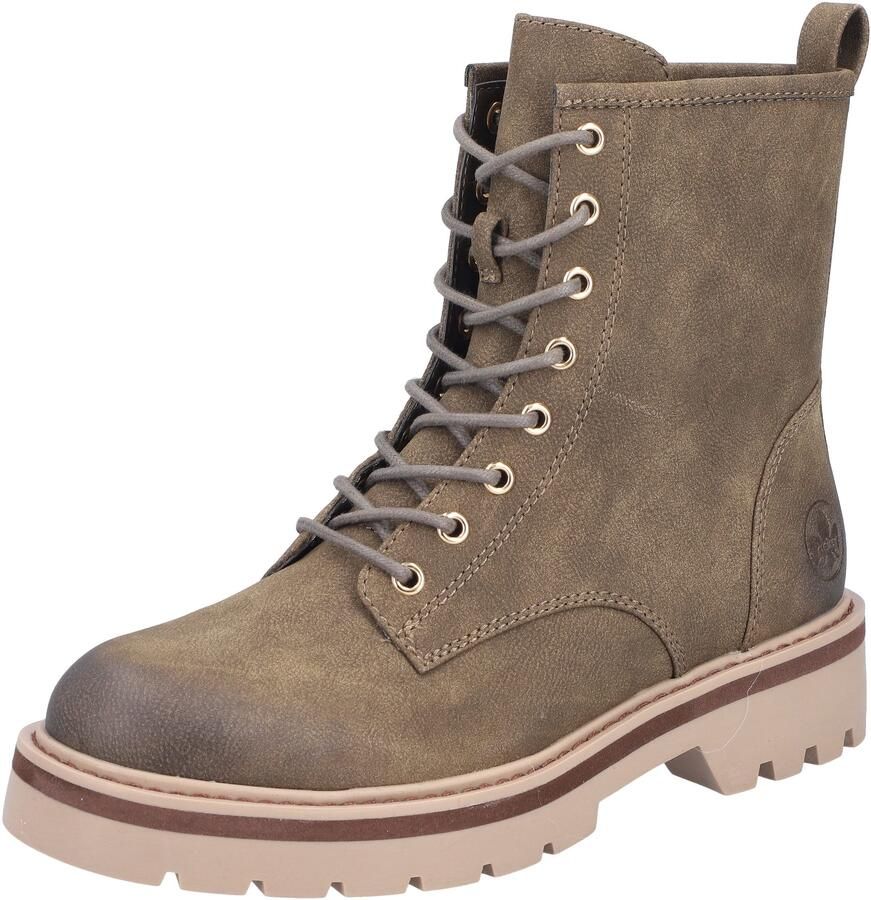 Rieker Veterschoenen Veterenkellaars boots blokhak met profielzool