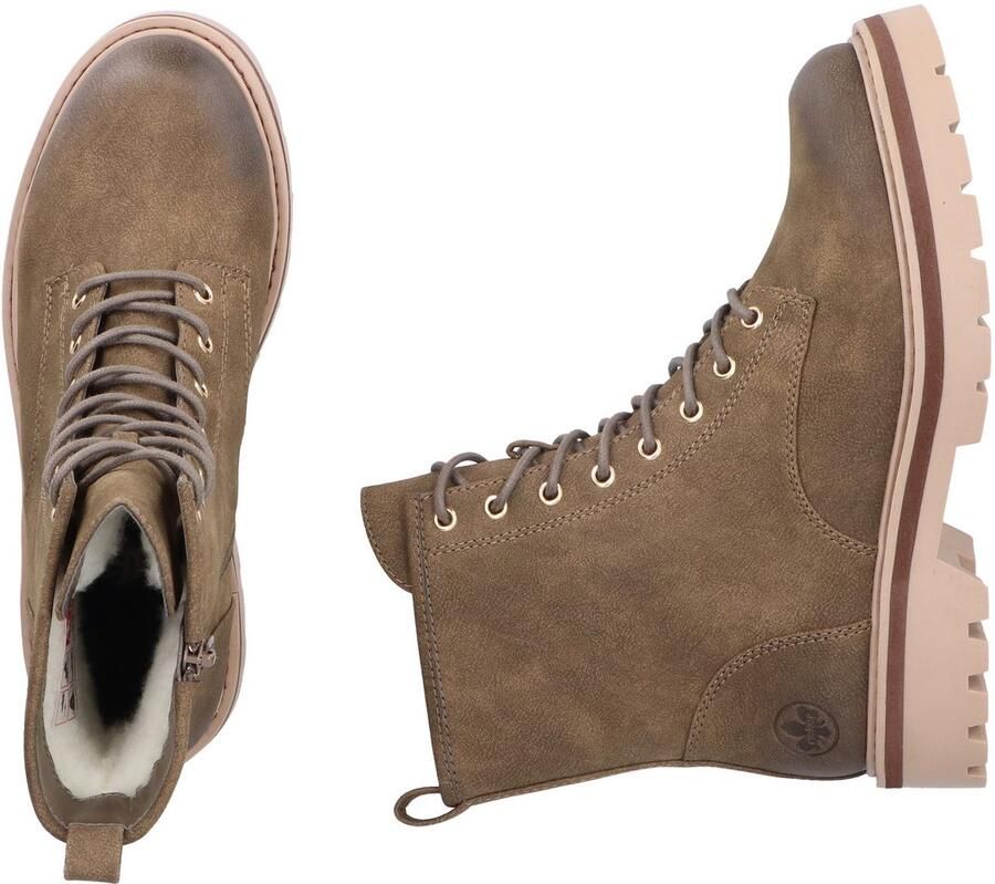 Rieker Veterschoenen Veterenkellaars boots blokhak met profielzool - Foto 3