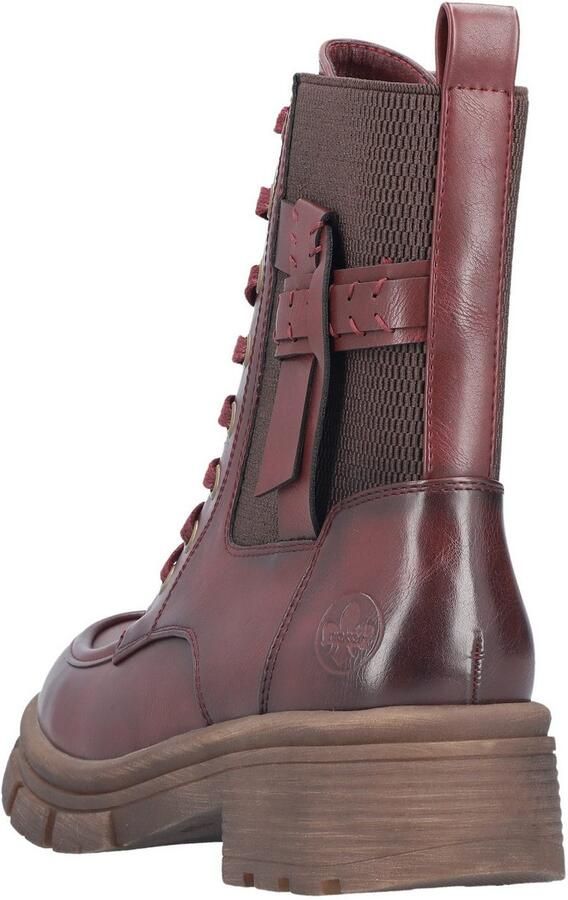 Rieker Veterschoenen Veterenkellaars herfstboots profielzool blokhak met stretch - Foto 6
